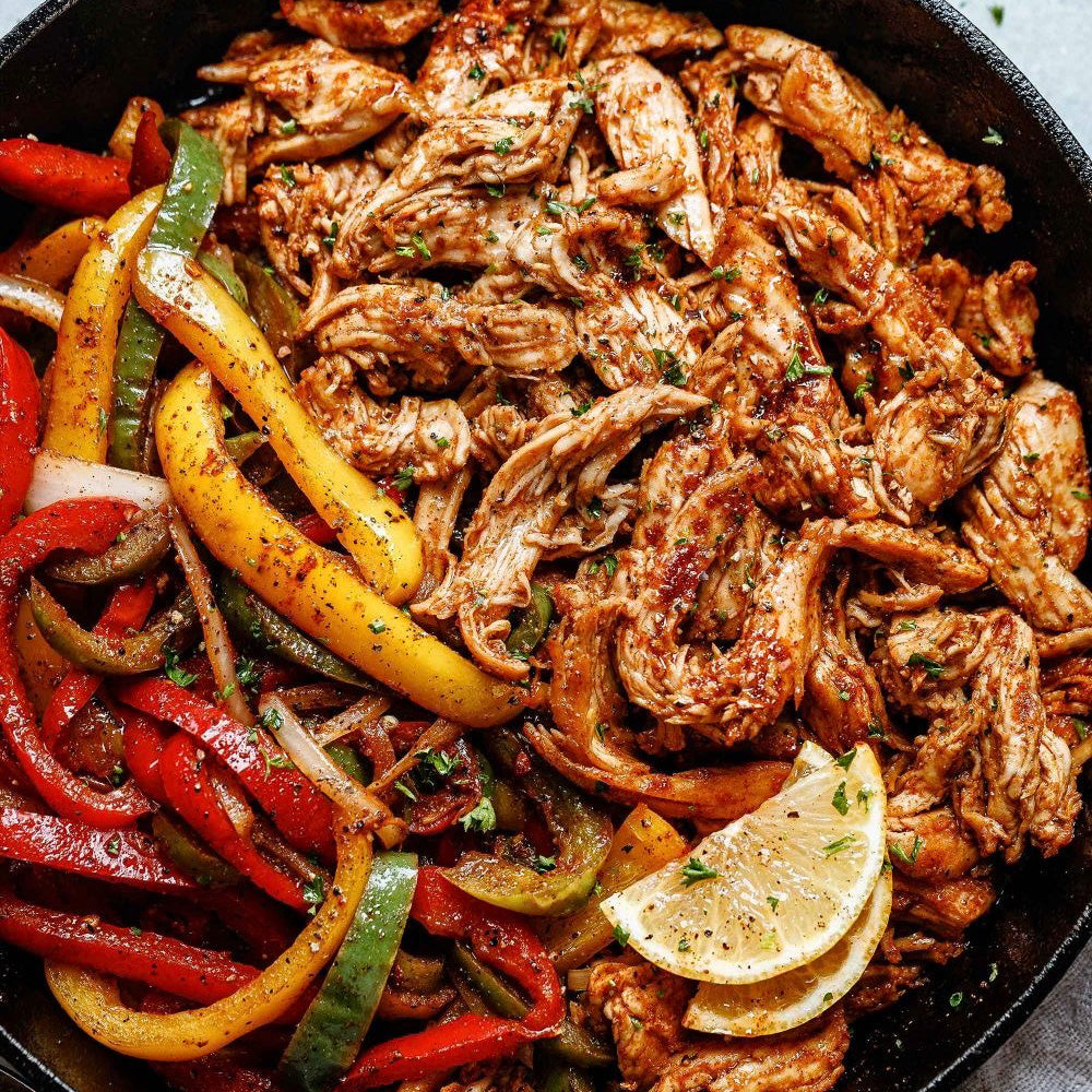 Shredded Chicken fajitas with Spanish rice
