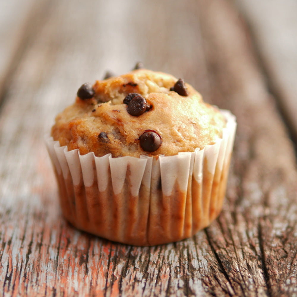 Banana chocolate chip protein muffin