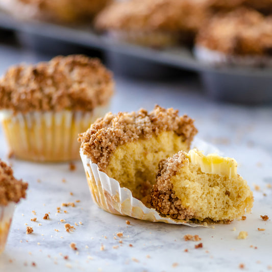 Coffee cake protein muffins