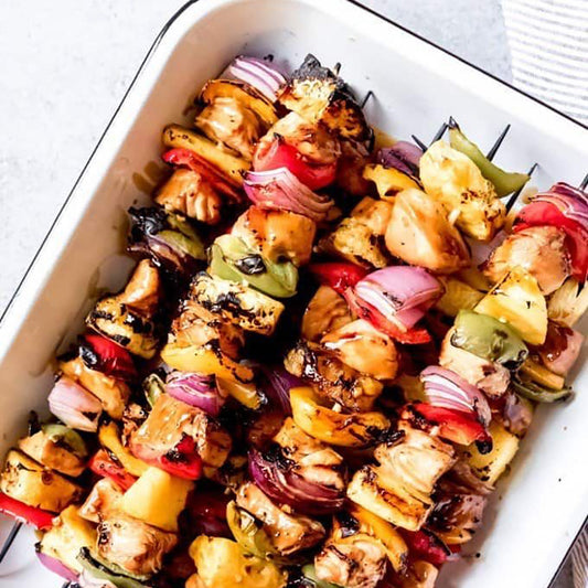 Teriyaki grilled chicken with jasmine rice and steamed broccoli