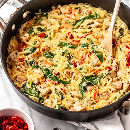 Vegetable breakfast bake with hash brown crust