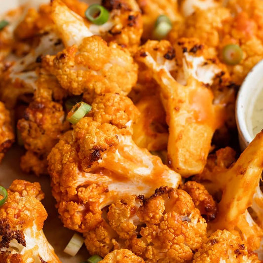 Zesty Ranch chicken with buffalo cauliflower bites
